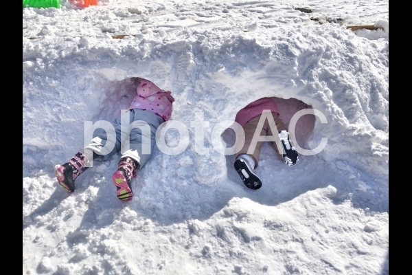 雪遊び 雪遊びの写真