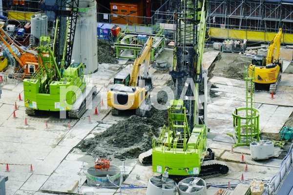 工事現場の風景 工事現場の風景の写真