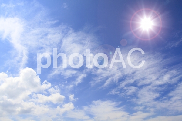 青空と太陽 青空と太陽の写真