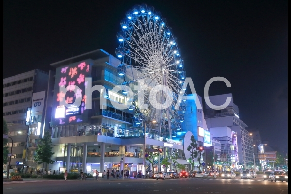 愛知県 名古屋の市街地の夜景 愛知県 名古屋の市街地の夜景の写真