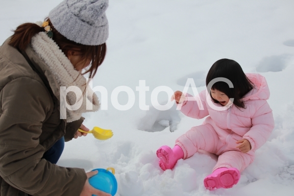 雪遊び 雪遊びの写真