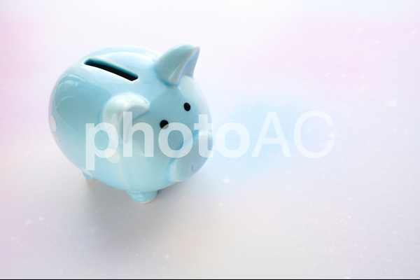 ブタさん貯金箱 ブルー ブタさん貯金箱 ブルーの写真