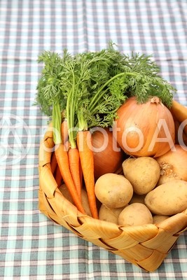 籠の中のカレー野菜3 籠の中のカレー野菜3の写真