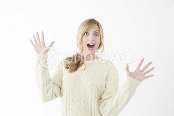驚く女性5 驚く女性5の写真
