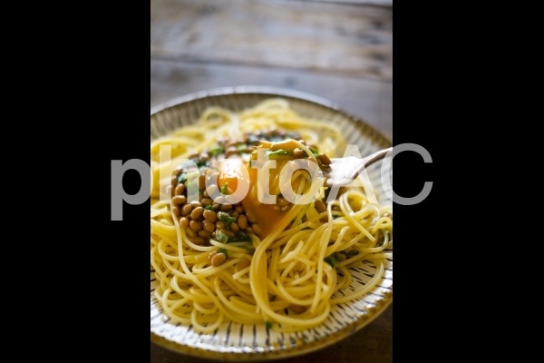 納豆スパゲッティ 納豆スパゲッティの写真