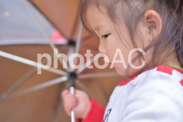 傘を持つ子供 傘を持つ子供の写真