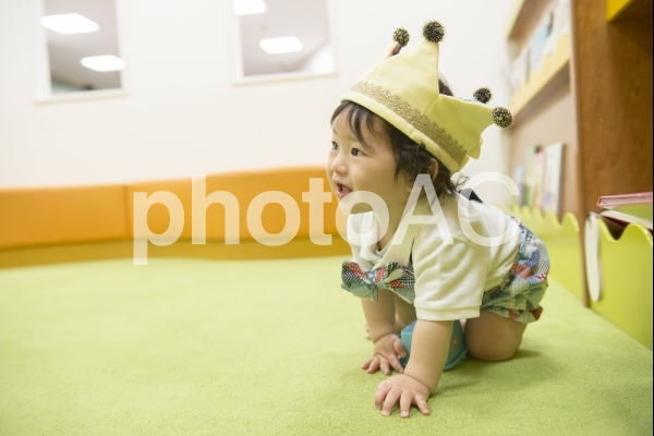 ハイハイをする男の子 ハイハイをする男の子の写真