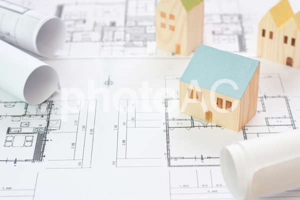 建売住宅と設計図 建売住宅と設計図の写真