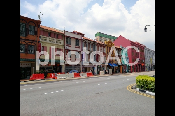 シンガポール チャイナタウン 道路 シンガポール チャイナタウン 道路の写真