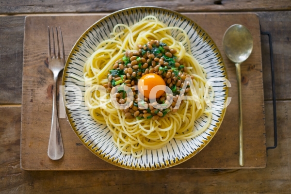 納豆スパゲッティ 納豆スパゲッティの写真