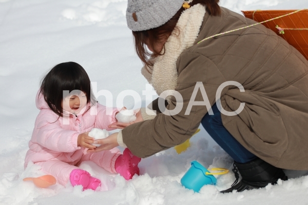 雪遊び 雪遊びの写真