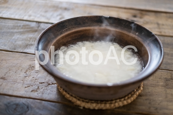 白米のおかゆ 白米のおかゆの写真
