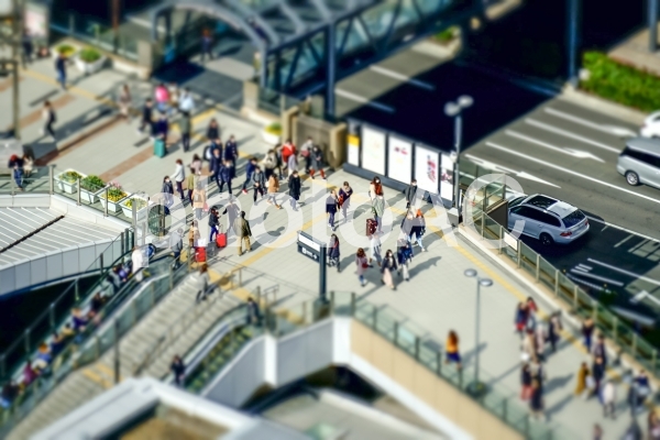 ミニチュア風 大阪の街並み ミニチュア風 大阪の街並みの写真