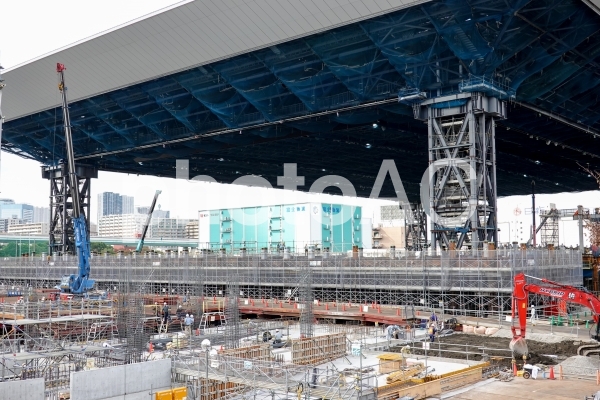 オリンピックアクアティクスセンター建設中 オリンピックアクアティクスセンター建設中の写真
