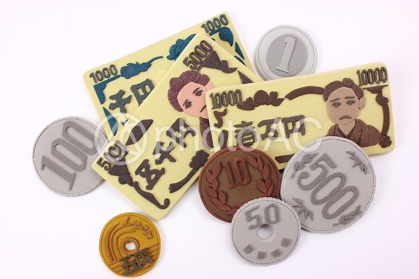 クレイアートのお札と硬貨2 クレイアートのお札と硬貨2の写真