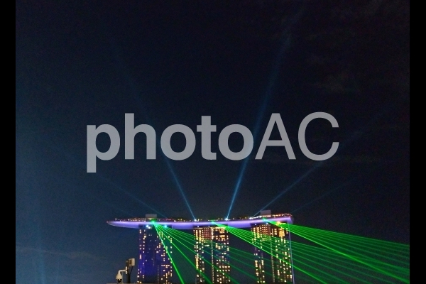 シンガポール マリーナベイサンズ スペクトラ 夜景 シンガポール マリーナベイサンズ スペクトラ 夜景の写真