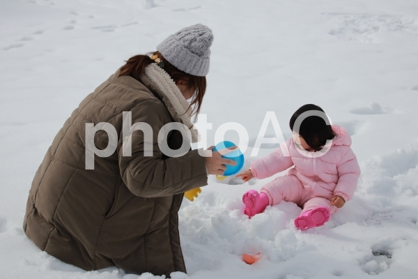 雪遊び 雪遊びの写真