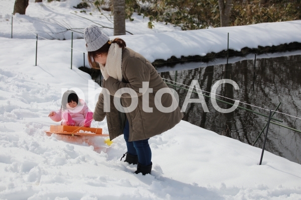 雪遊び 雪遊びの写真