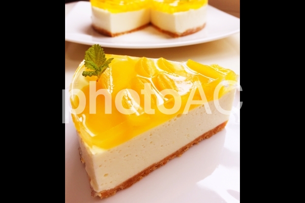 黄桃ヨーグルトチーズケーキ 黄桃ヨーグルトチーズケーキの写真
