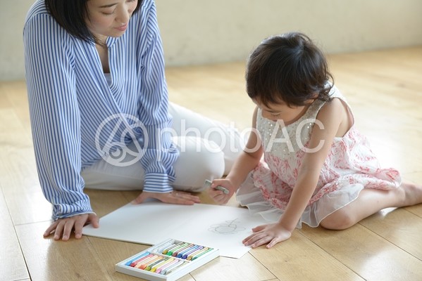 母と子 お絵かき1 母と子 お絵かき1の写真